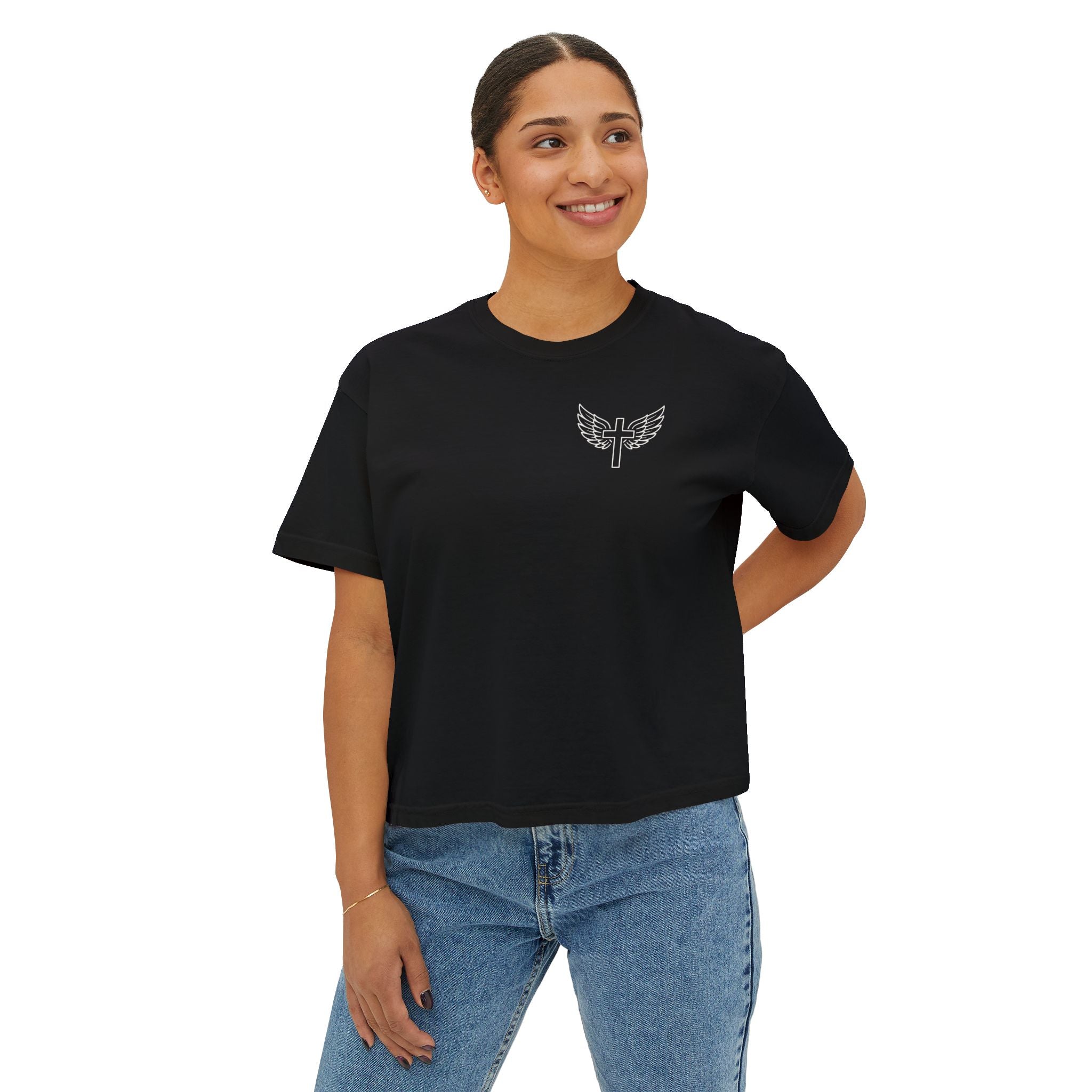Fearfully & Wonderfully Made Boxy Tee — Psalm 139:14 Christian Women’s Shirt