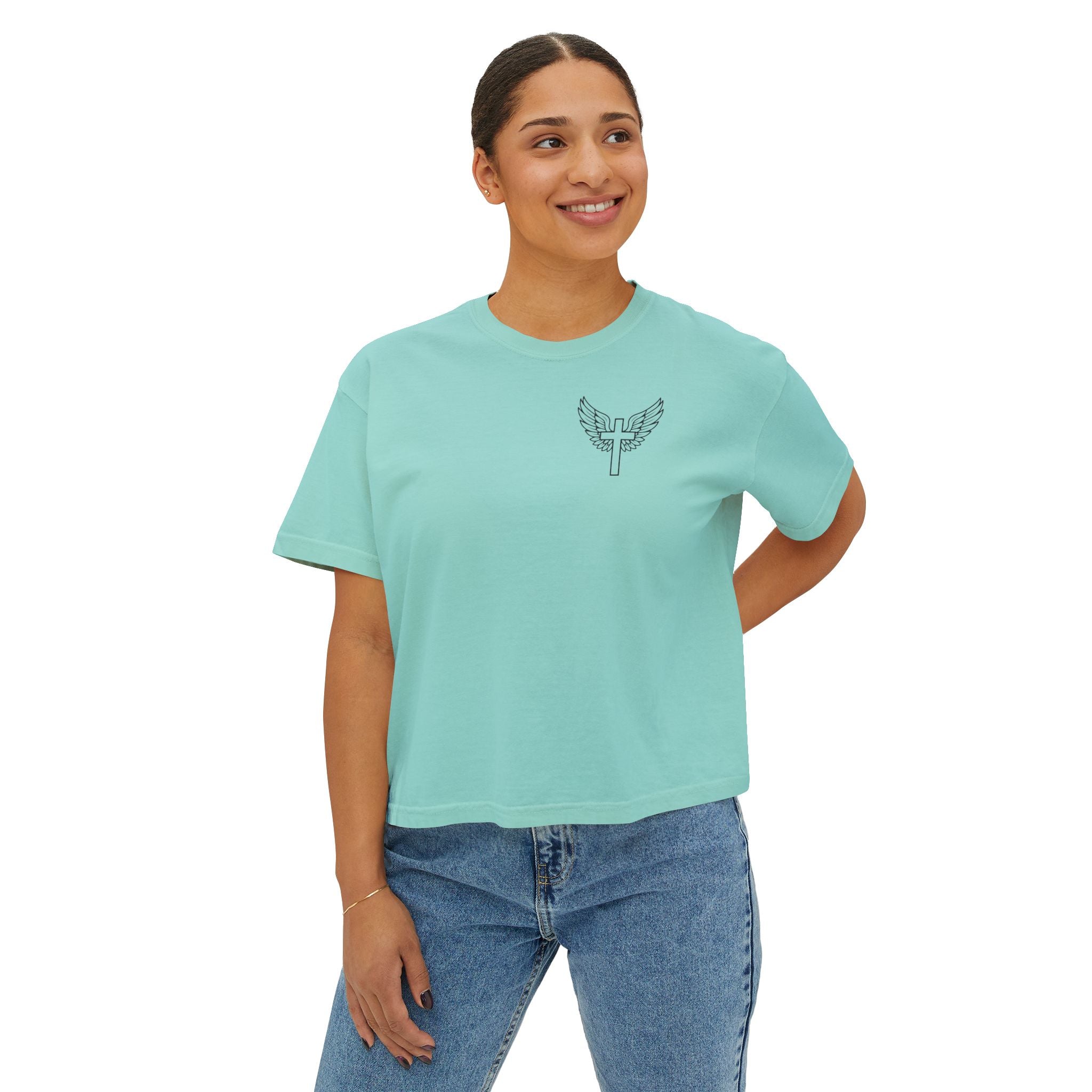 Fearfully & Wonderfully Made Boxy Tee — Psalm 139:14 Christian Women’s Shirt
