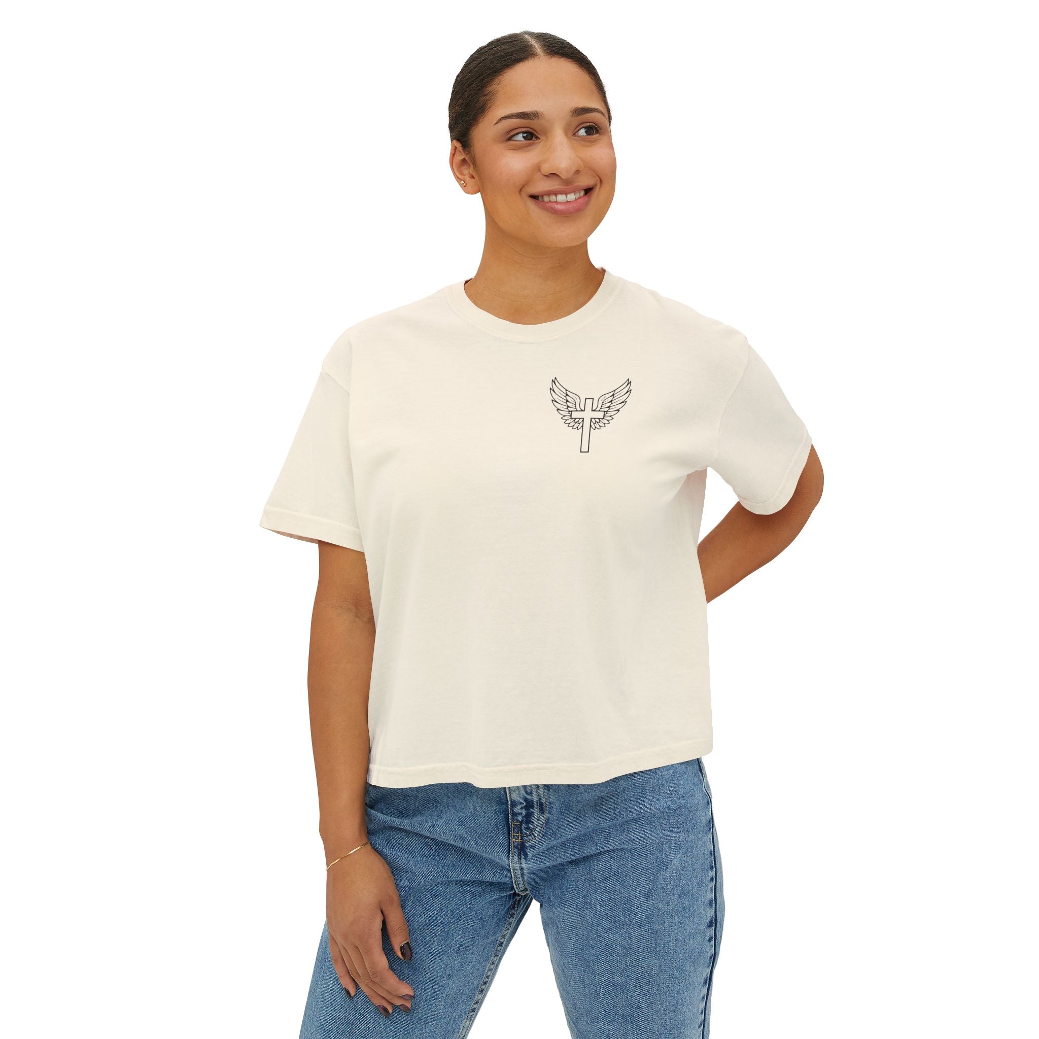 Fearfully & Wonderfully Made Boxy Tee — Psalm 139:14 Christian Women’s Shirt