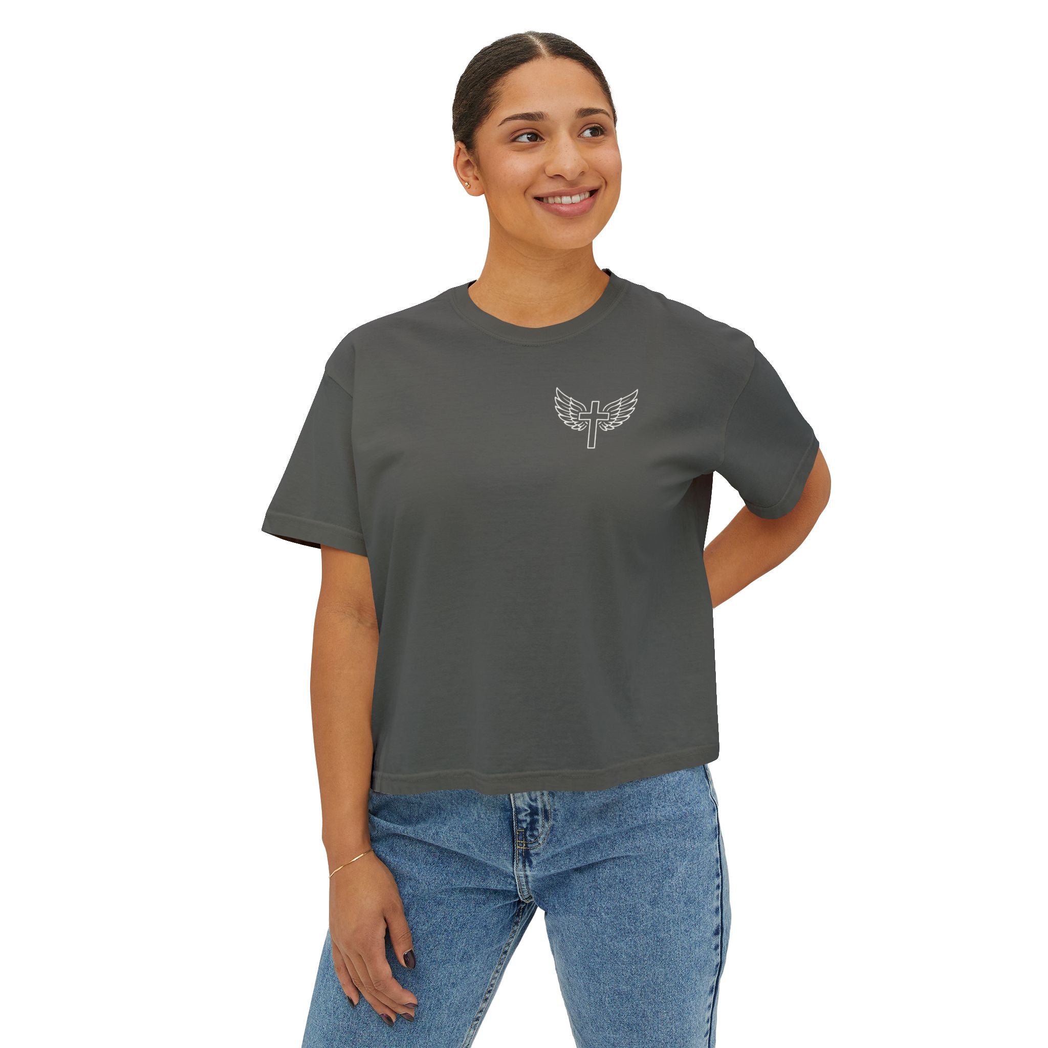 Fearfully & Wonderfully Made Boxy Tee — Psalm 139:14 Christian Women’s Shirt