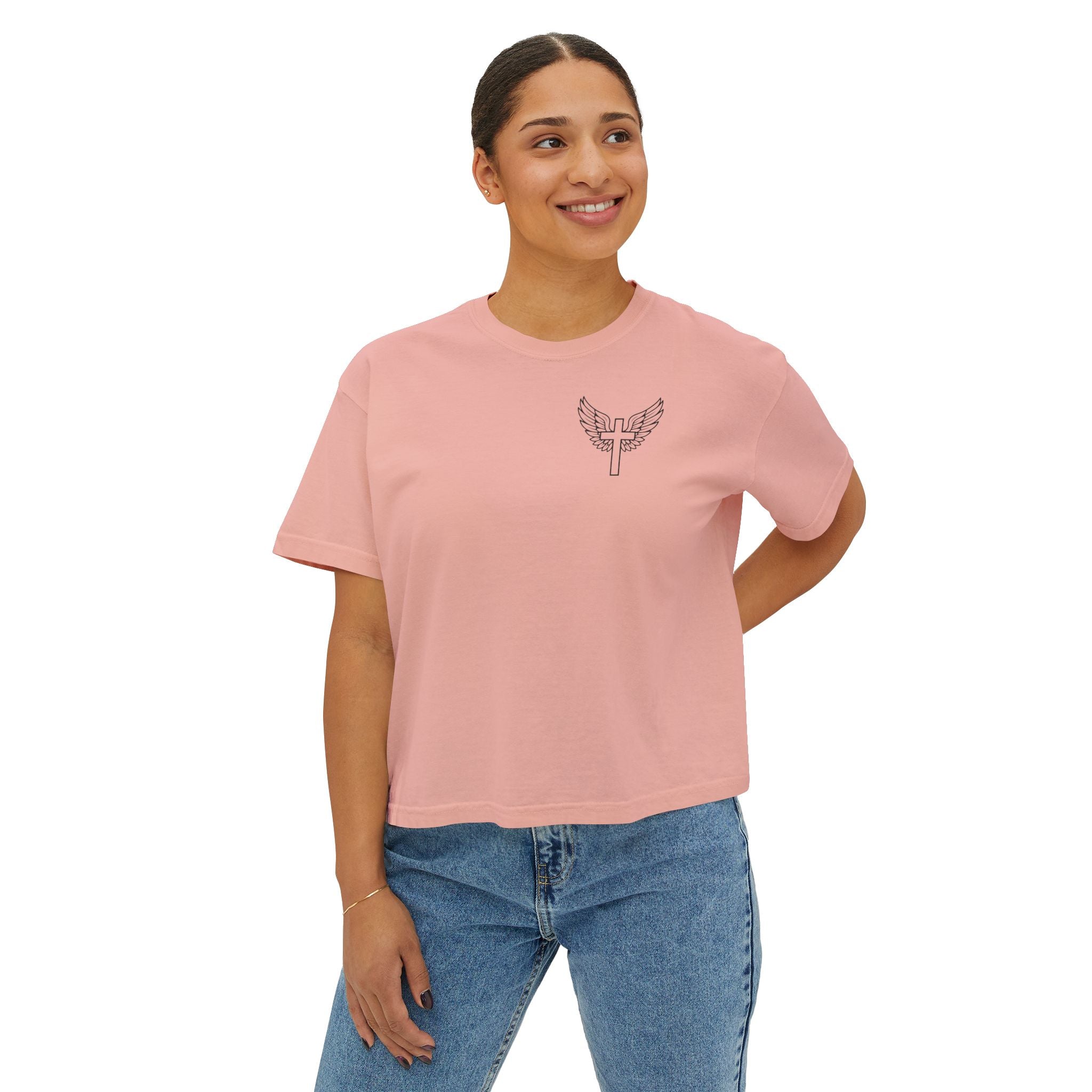Fearfully & Wonderfully Made Boxy Tee — Psalm 139:14 Christian Women’s Shirt